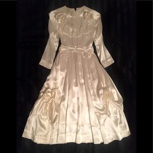 Pearl White Satin Child Holy Communion Dress